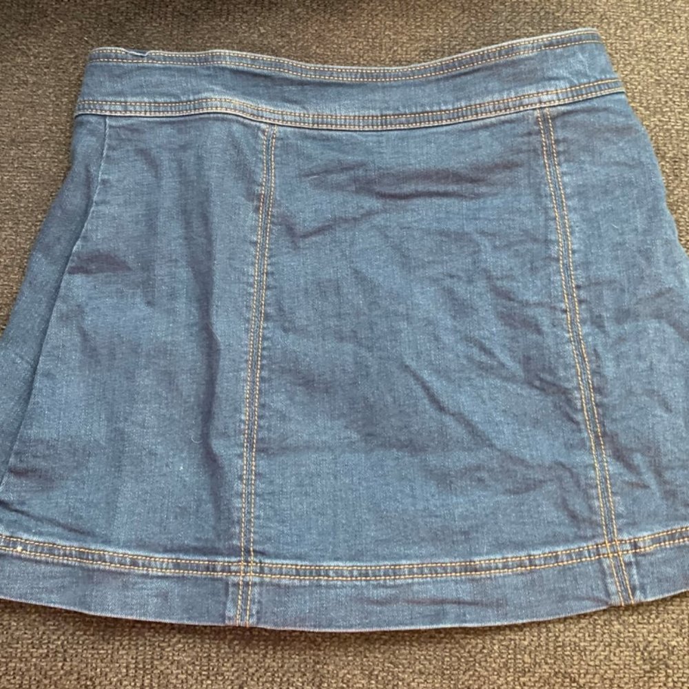 Free People Denim Asymmetrical Skirt